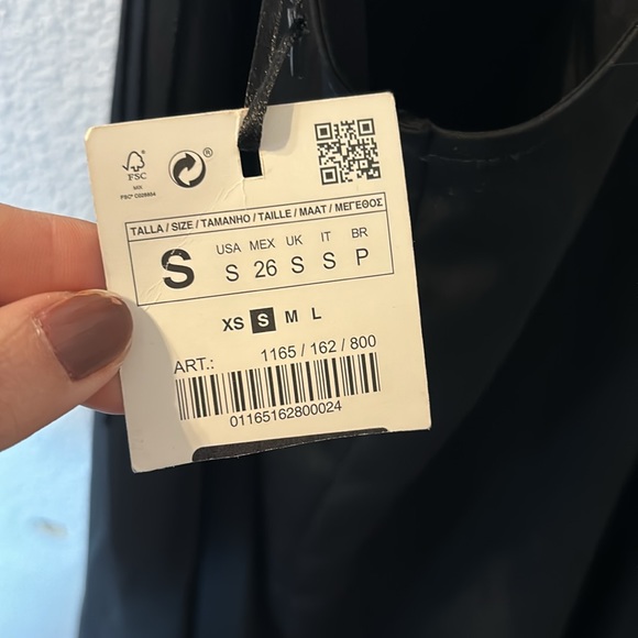 NWT Zara black fringe backless dress size small - Picture 3 of 6